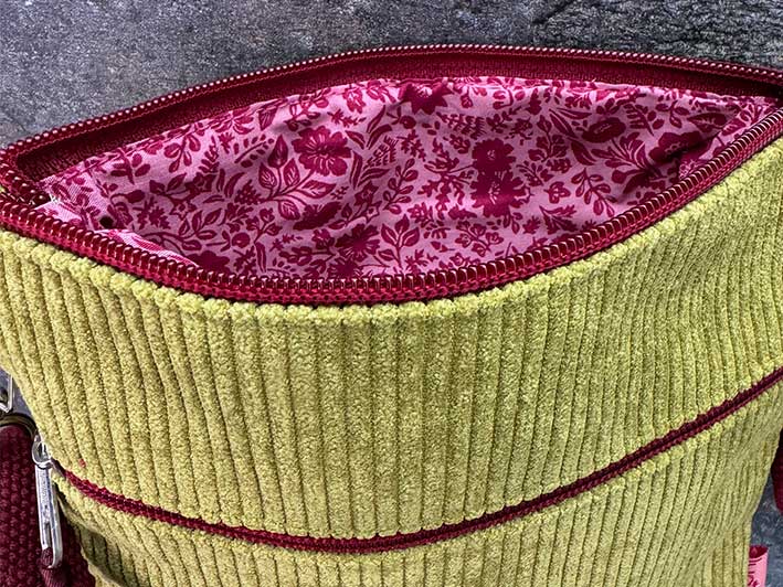 Cross Body Purse - Chartreuse Corduroy