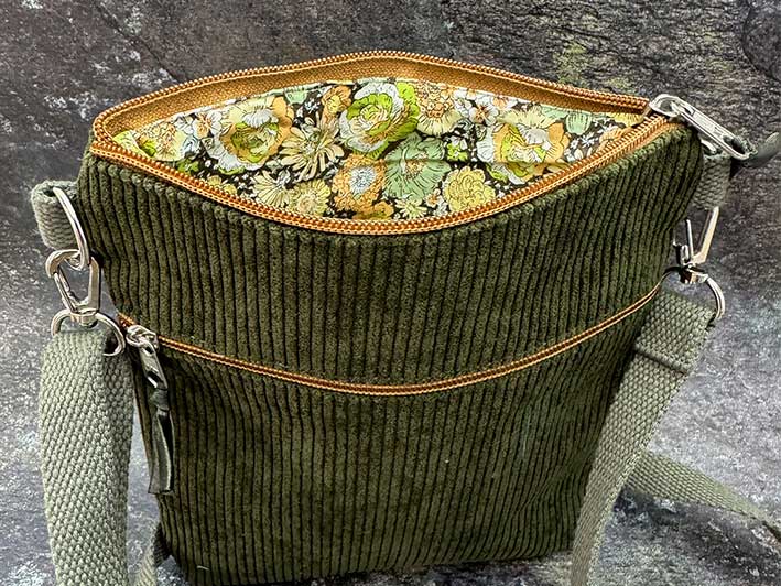 Cross Body Purse - Dark Sage Corduroy