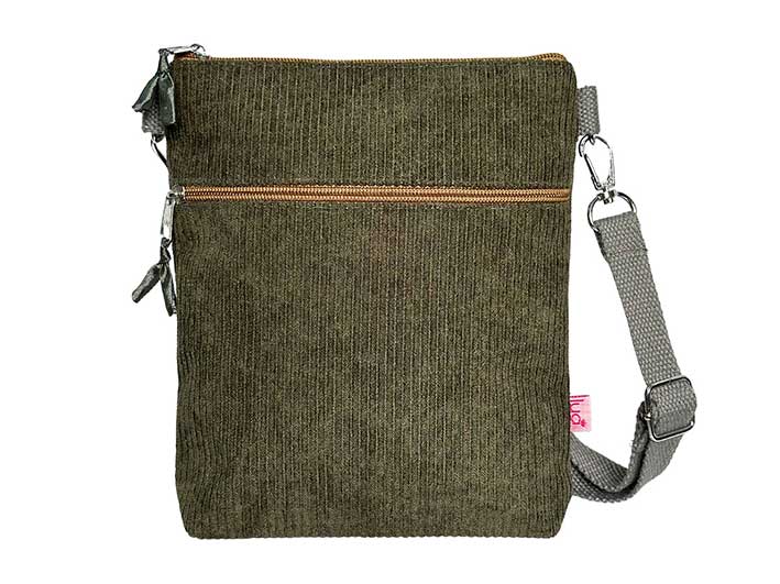 Cross Body Purse - Dark Sage Corduroy