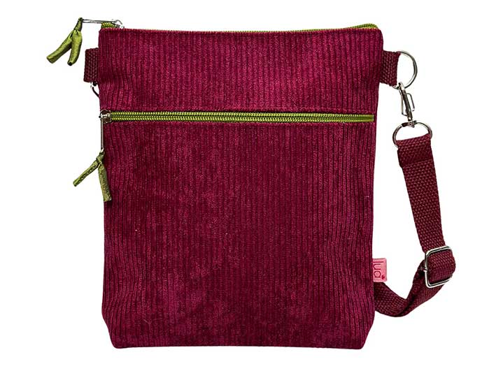 Cross Body Purse - Plum Corduroy