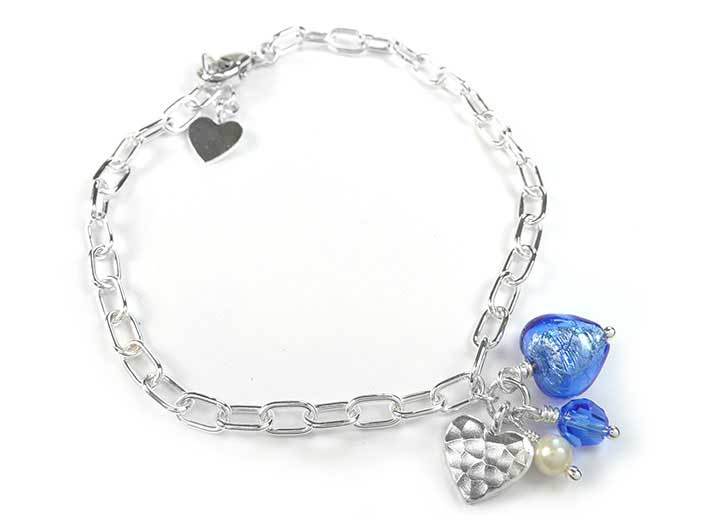 Murano Glass Amore Bracelet - Sapphire