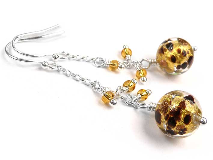 Murano Glass Bella Earrings - Leopard