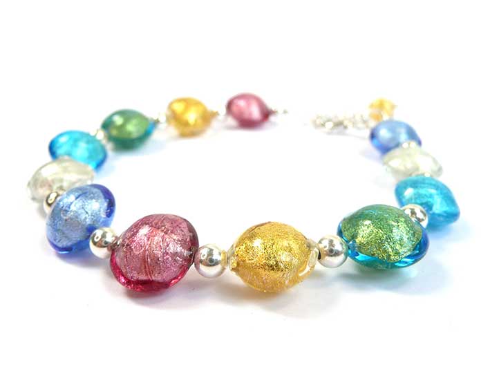 Murano Glass Bracelet - Candy Colours