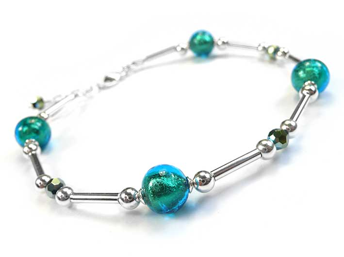 Murano Glass Bracelet - Kingfisher