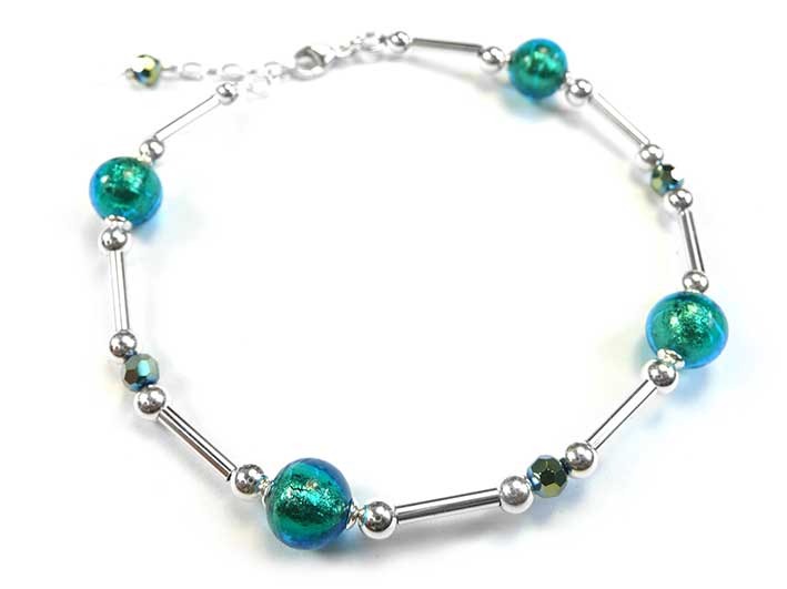 Murano Glass Bracelet - Kingfisher