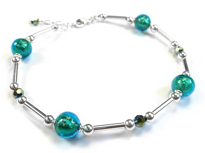 Murano Glass Bracelet - Kingfisher