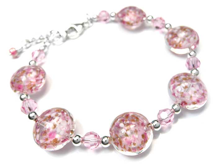 Murano Glass Lentil Bracelet - Turkish Delight