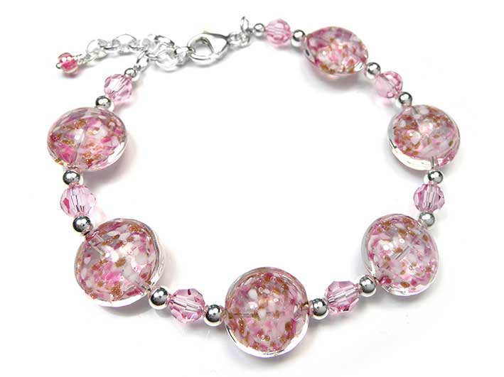 Murano Glass Lentil Bracelet - Turkish Delight