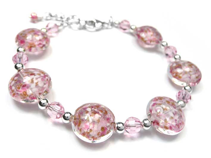 Murano Glass Lentil Bracelet - Turkish Delight