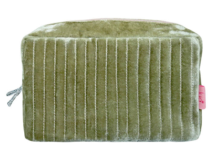 Velvet Box Cosmetic Bag - Fennel Green