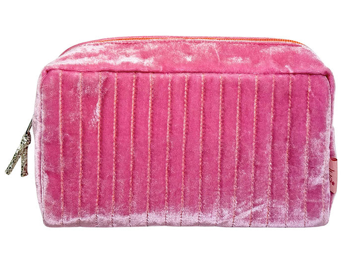 Velvet Box Cosmetic Bag - Flamingo Pink