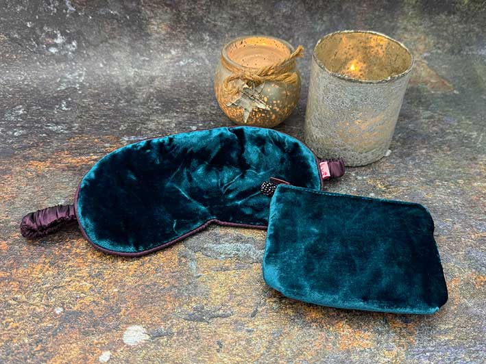 Velvet Eye Mask - Dark Turquoise