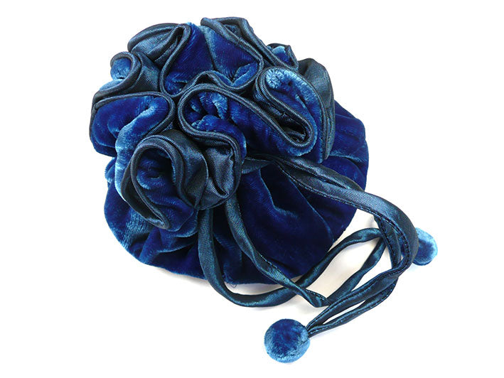 Velvet Jewellery Pouch - Cerulean Blue