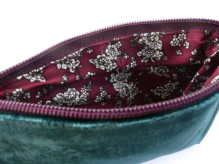 Velvet Purse - Dark Turquoise Medium