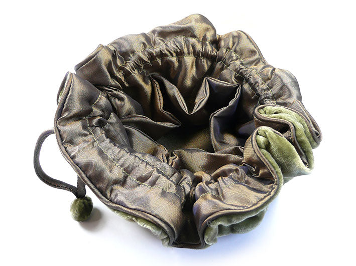 Velvet Jewellery Pouch - Fennel Green