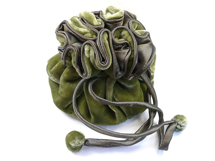 Velvet Jewellery Pouch - Fennel Green