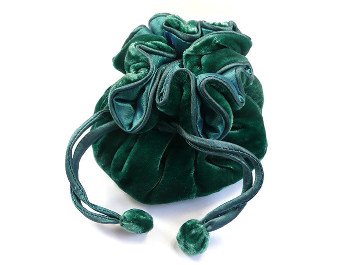 Velvet Jewellery Pouch - Marine Green