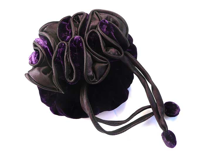 Velvet Jewellery Pouch - Dark Purple