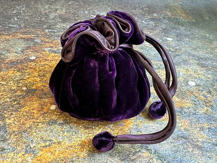 Velvet Jewellery Pouch - Dark Purple