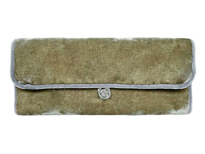 Velvet Jewellery Roll - Dulcet Green