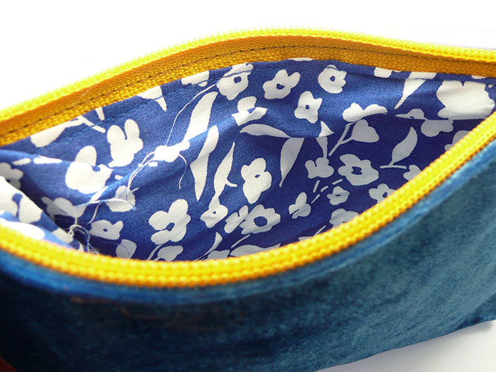 Velvet Purse - Cerulean Blue Medium