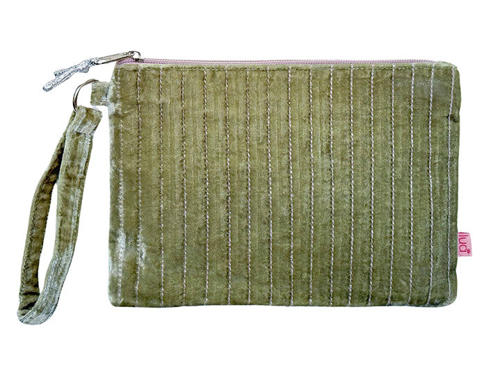 Velvet Wrist Bag - Fennel Green