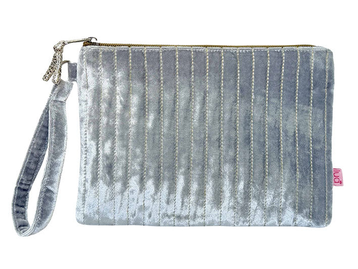 Velvet Wrist Bag - Soft Grey